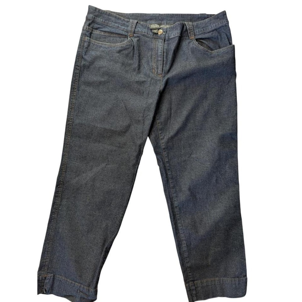 Eileen Fisher Denim Cropped Pants, Women's Size‎ Large, Dark Wash Casual